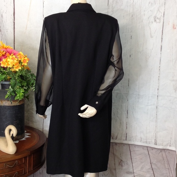 VTG VANY New York Black Mesh Sleeves Cardigan - Picture 3 of 13